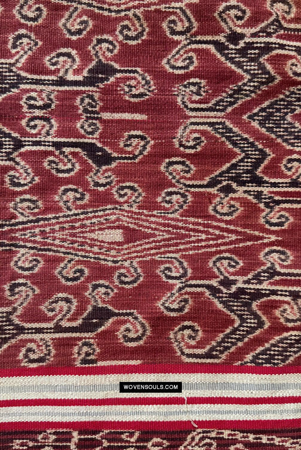 1850 Antique Iban Ceremonial Ikat - Vines + Firefly pattern