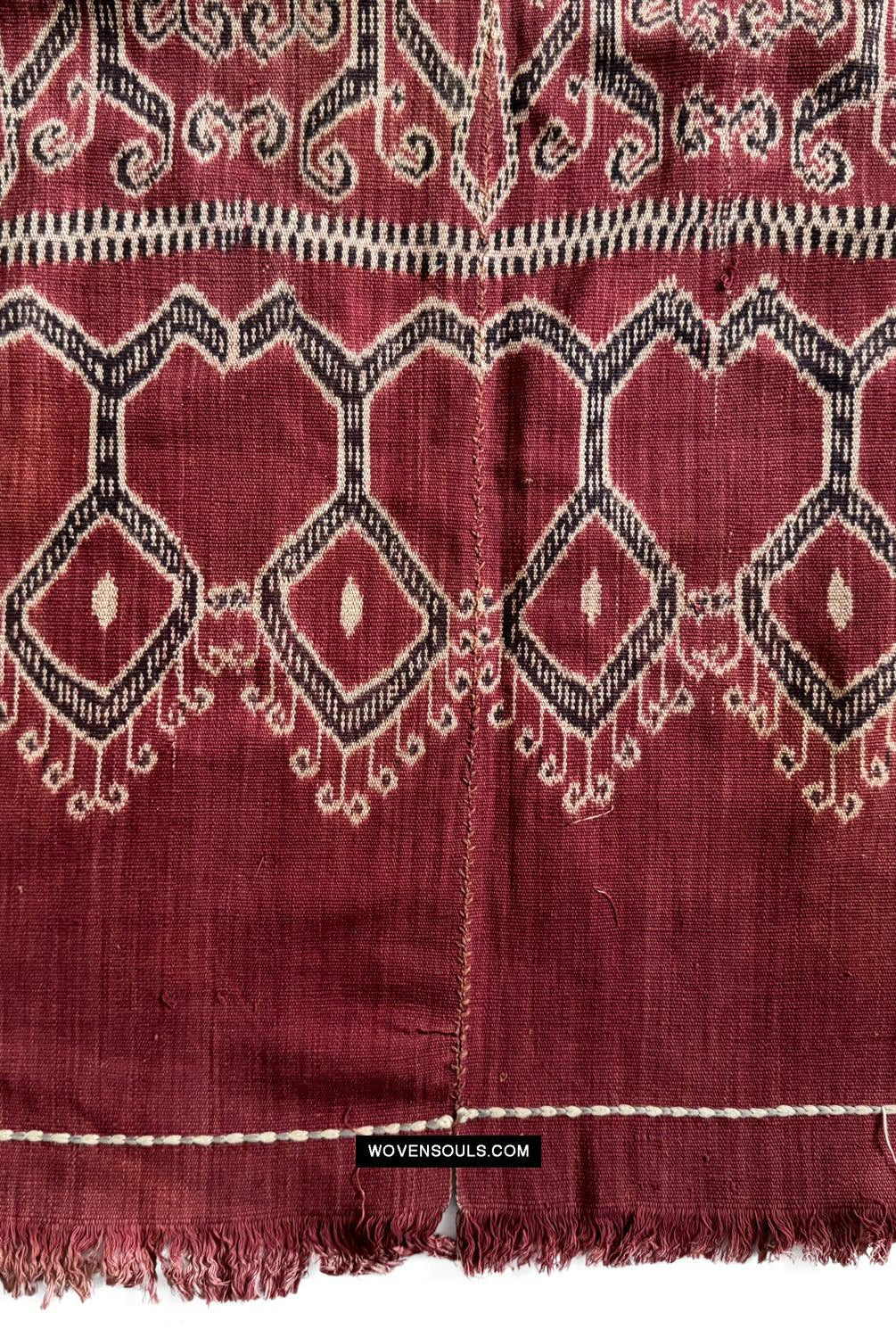 1850 Antique Iban Ceremonial Ikat - Vines + Firefly pattern