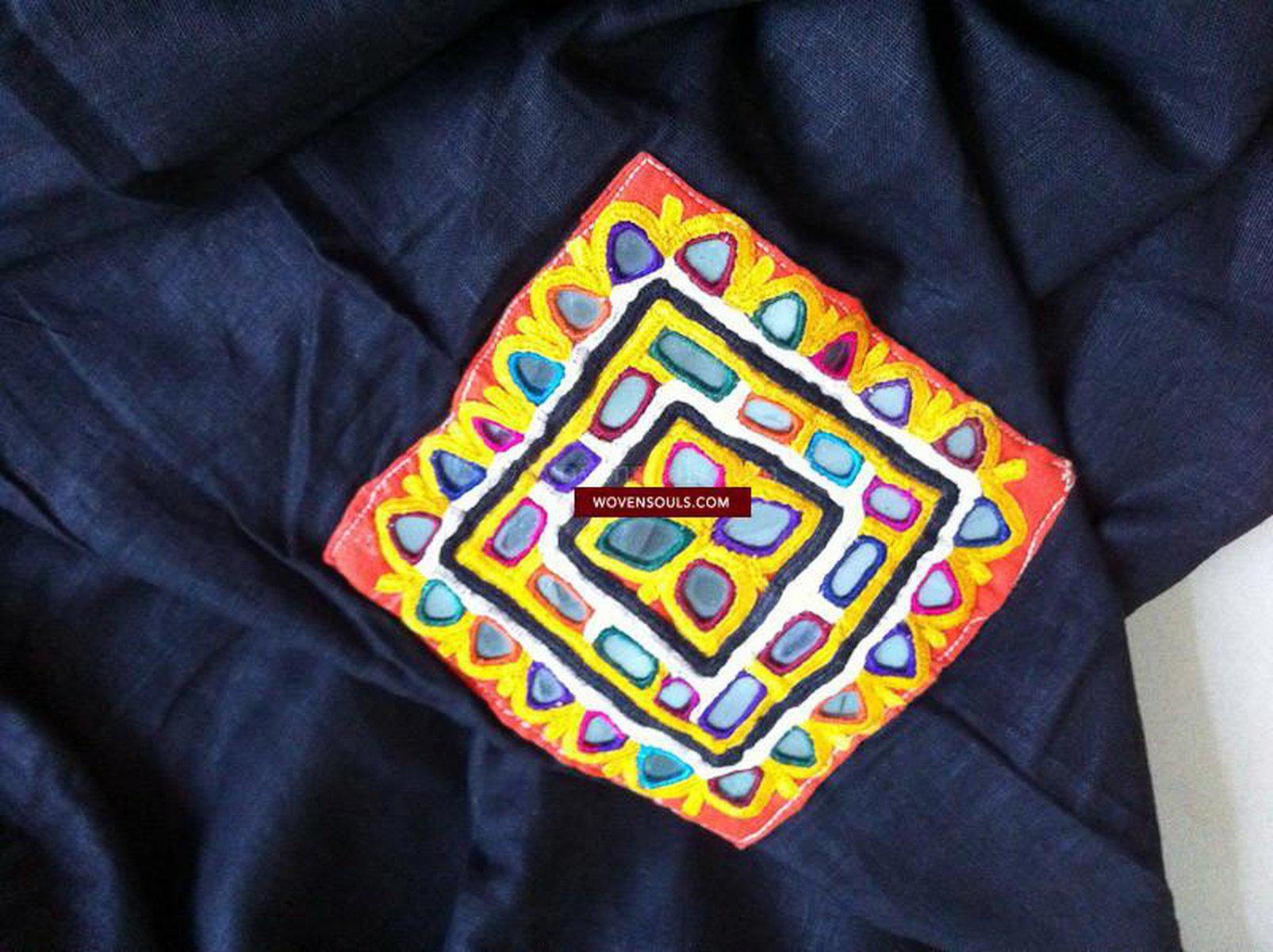 189 Vintage Indian Tribal Embroidery Shawl Veil odhana-WOVENSOULS-Antique-Vintage-Textiles-Art-Decor