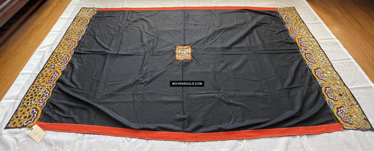 189 Vintage Indian Tribal Mirror Embroidery Cotton Shawl - Antique Decor Ethnic Art