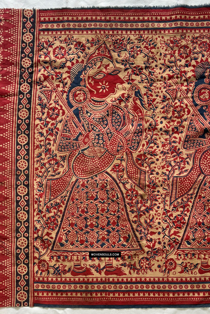 1919 SOLD Large Vintage Toraja Ceremonial Cloth Wayang with Female Musicians