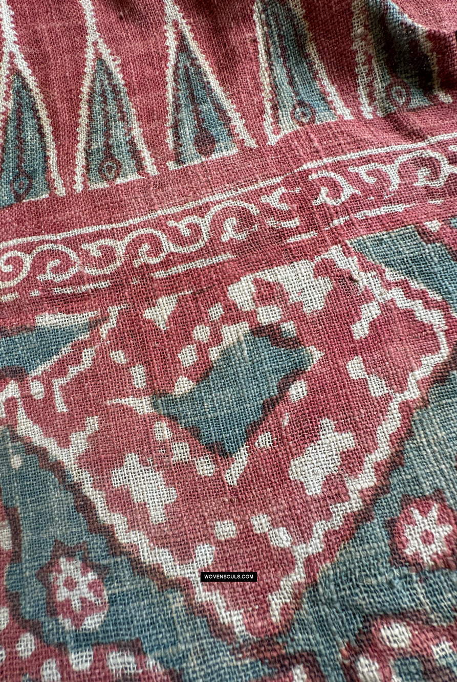 1923 Antique Indian Trade Textile Toraja - Patola Print