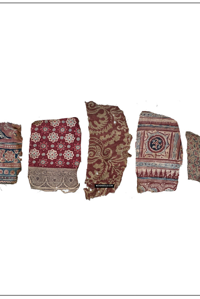 1938 Mixed Group of Antique Indian Trade Textile Toraja Fragments