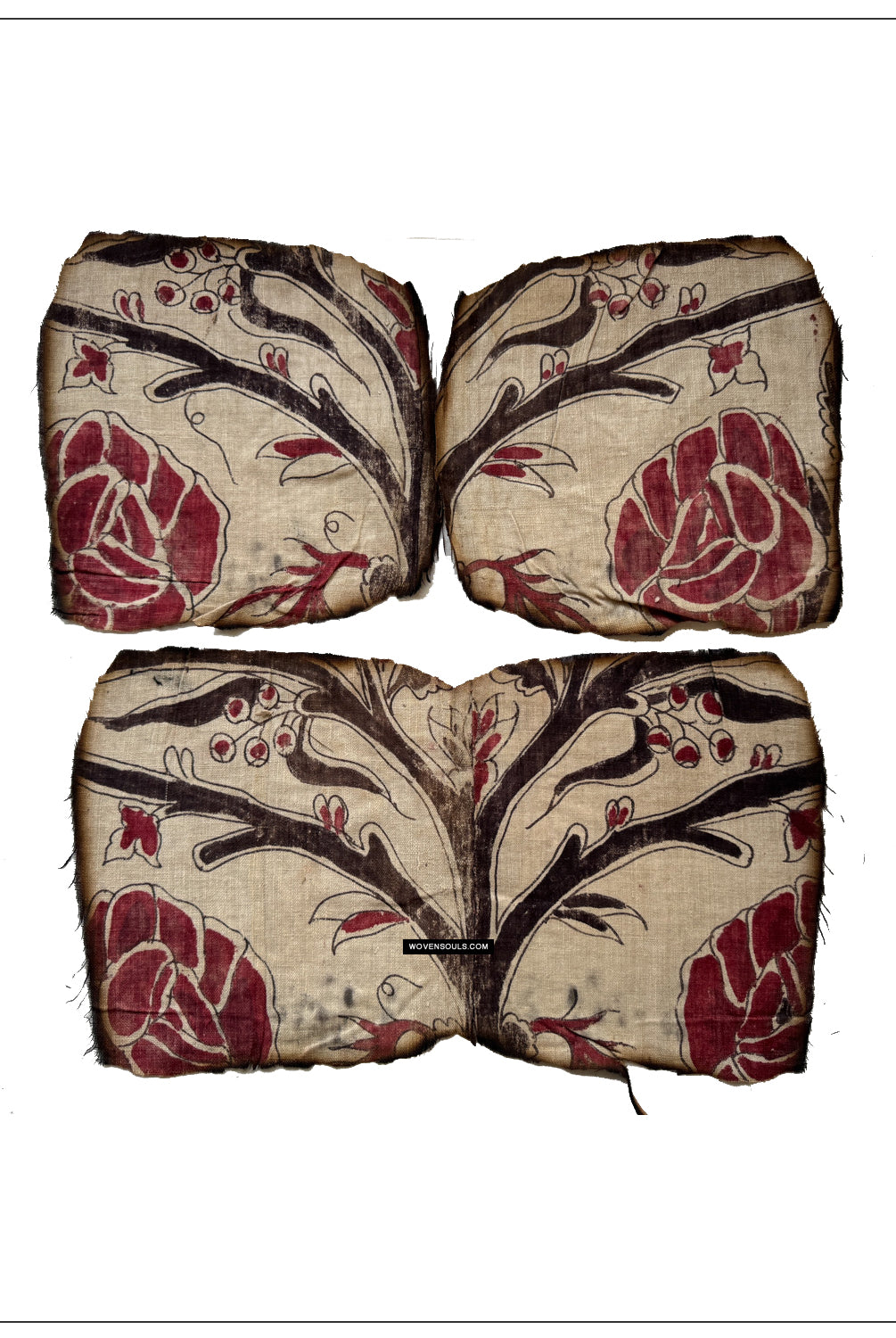 1945 Pair - Antique Indian Trade Textile Toraja Fragments