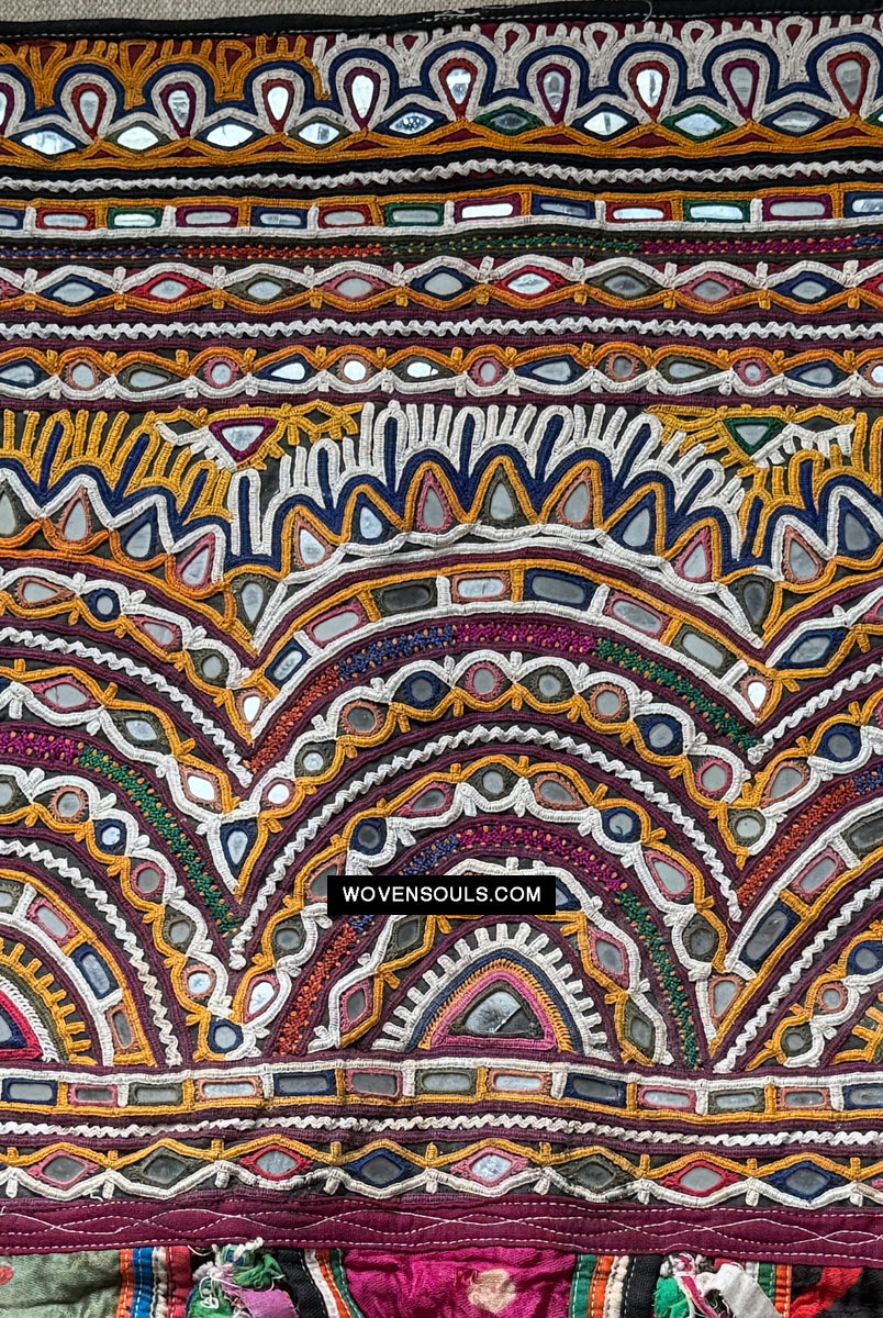 1961 Toran for Door - Vintage Rabari Embroidery Wall Decor Textile Art from Gujarat