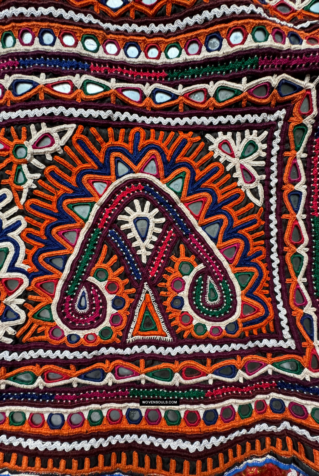 1969 Long Kutch Toran - Vintage Rabari Embroidery Wall Decor Textile Art Gujarat