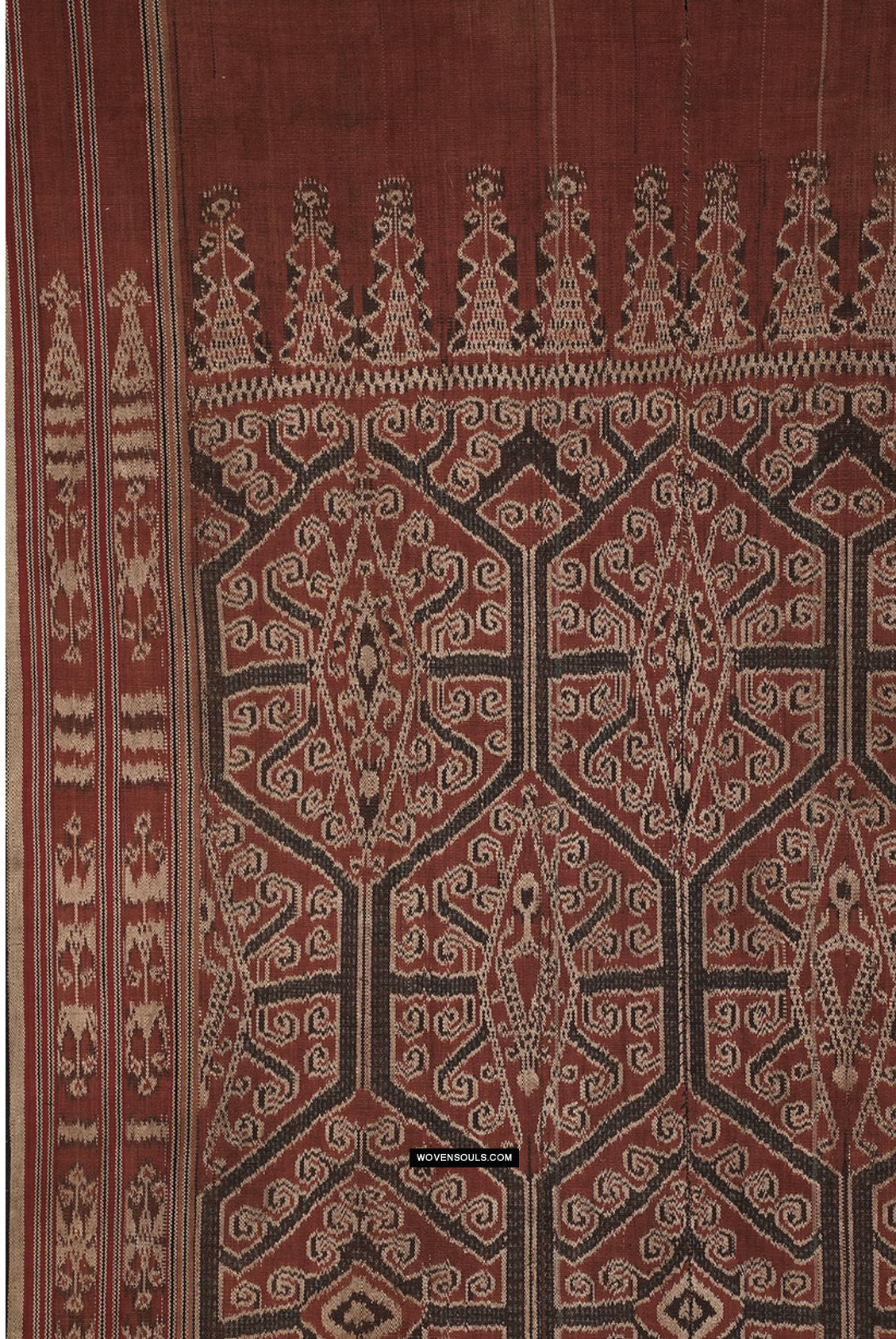 1970 Antique Iban Ceremonial Ikat - Blue Dots