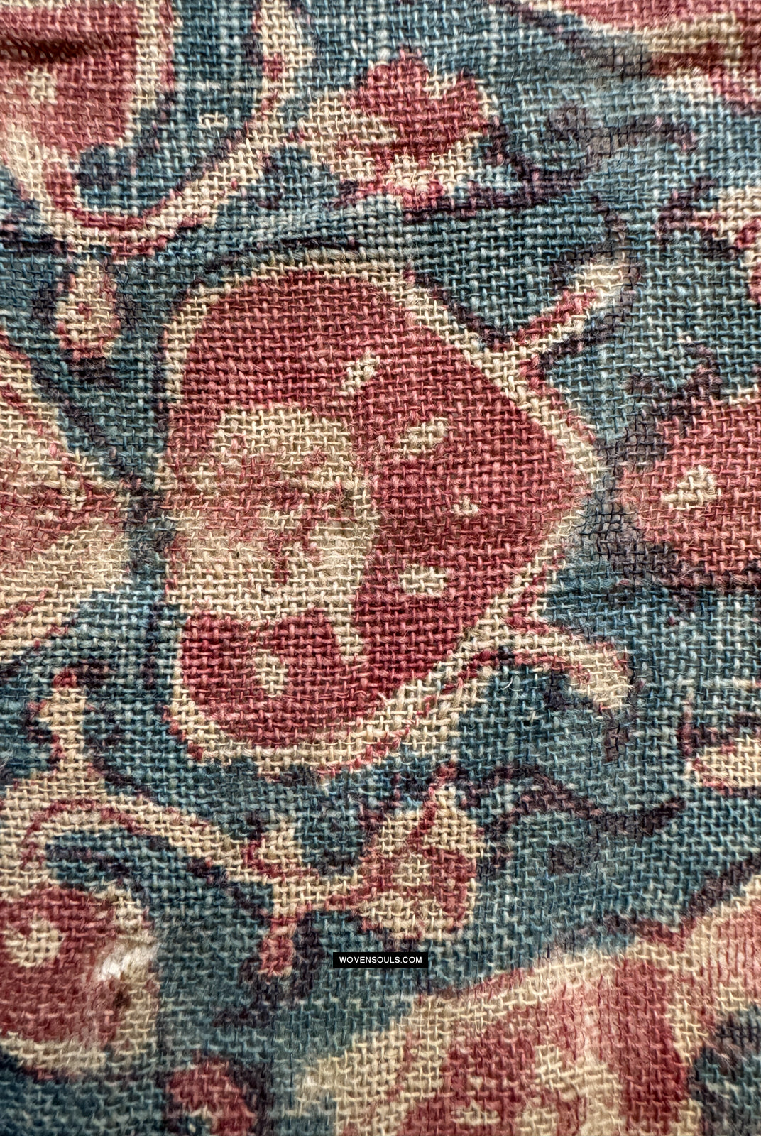 1980 Large Antique Indian Trade Cloth Printed Textile Toraja Fragment