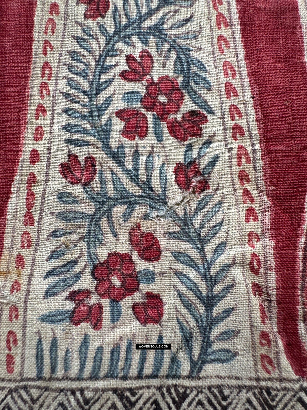 1982 Pair - Antique Indian Trade Cloth Kalamkari Textile Toraja Fragment-Museum-quality Decor and Ethnographic Art Gallery