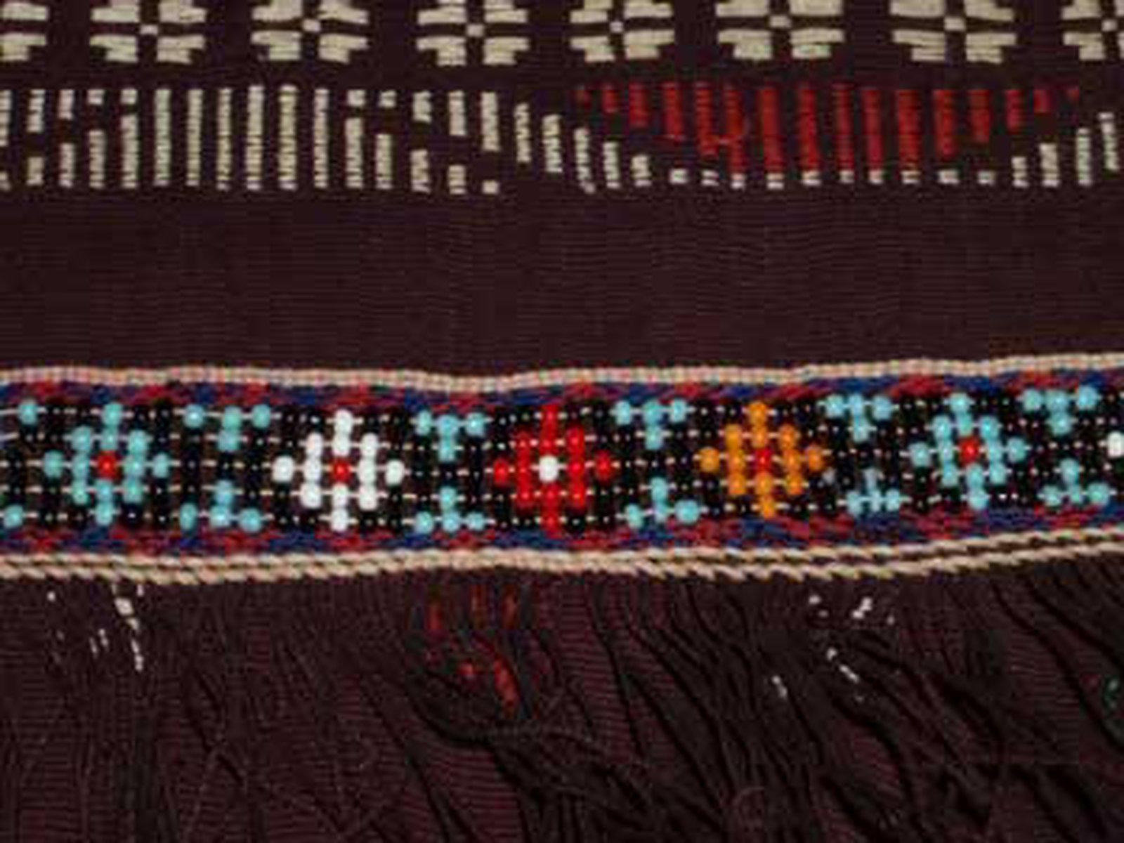 202 Semi-Antique Batak Ulos Shoulder Cloth Textile with Human Figures-WOVENSOULS-Antique-Vintage-Textiles-Art-Decor