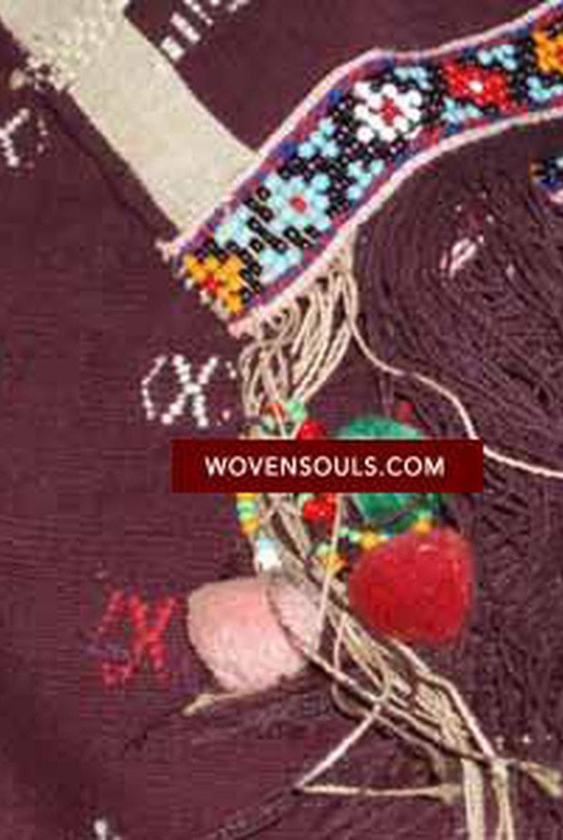 202 Semi-Antique Batak Ulos Shoulder Cloth Textile with Human Figures-WOVENSOULS-Antique-Vintage-Textiles-Art-Decor