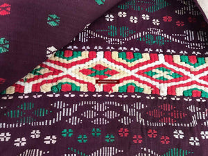 202 Semi-Antique Batak Ulos Shoulder Cloth Textile with Human Figures-WOVENSOULS-Antique-Vintage-Textiles-Art-Decor