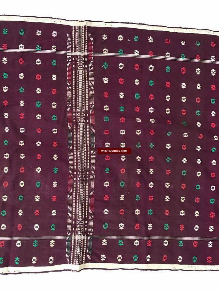 202 Semi-Antique Batak Ulos Shoulder Cloth Textile with Human Figures-WOVENSOULS-Antique-Vintage-Textiles-Art-Decor