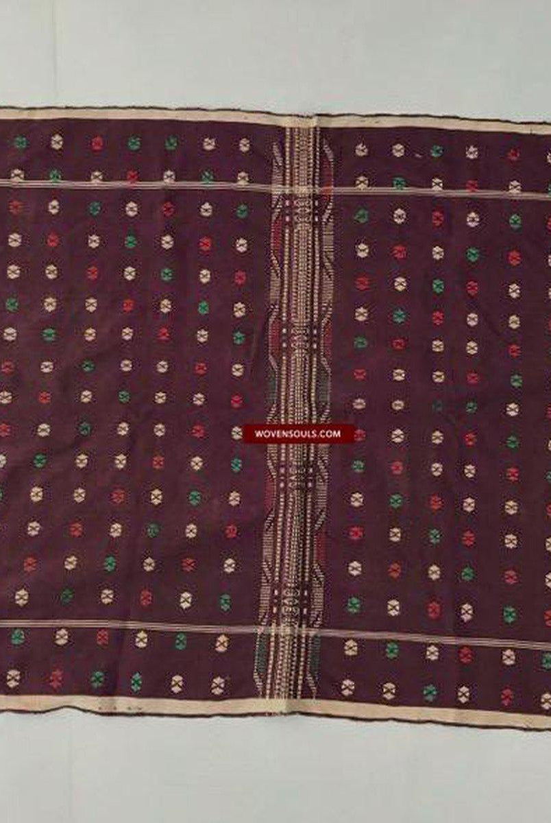 202 Semi-Antique Batak Ulos Shoulder Cloth Textile with Human Figures-WOVENSOULS-Antique-Vintage-Textiles-Art-Decor