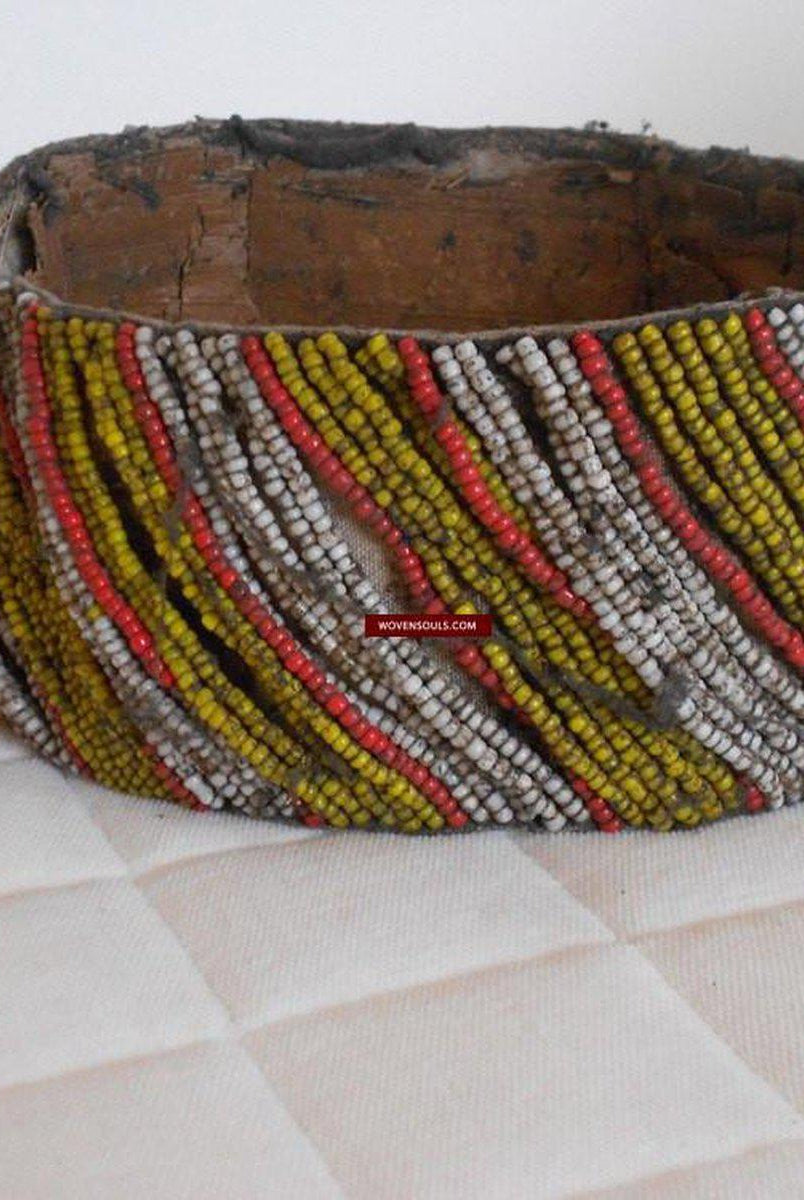 204 Paire de bandeaux antiques en perles Dayak Bornéo-WOVENSOULS-Antique-Vintage-Textiles-Art-Décor