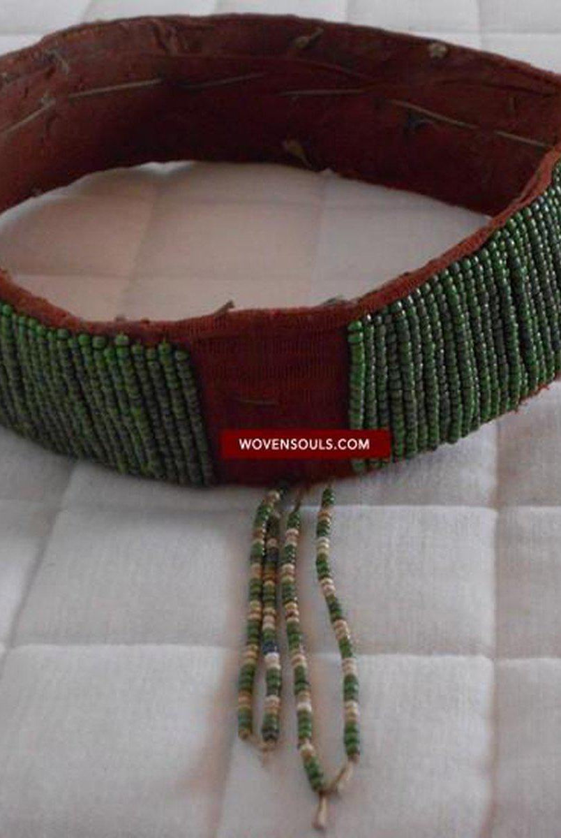 204 Paire de bandeaux antiques en perles Dayak Bornéo-WOVENSOULS-Antique-Vintage-Textiles-Art-Décor