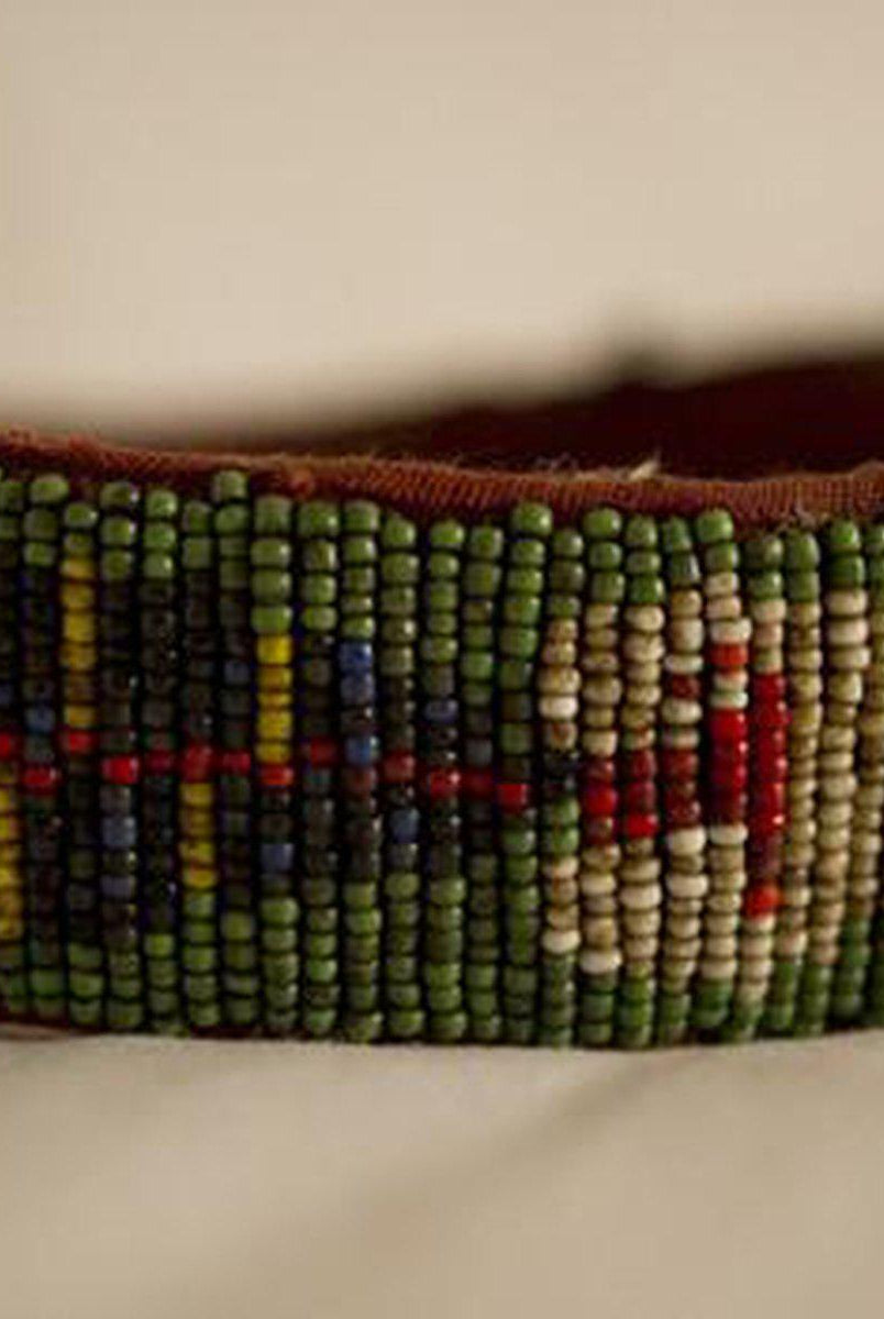 204 Paire de bandeaux antiques en perles Dayak Bornéo-WOVENSOULS-Antique-Vintage-Textiles-Art-Décor
