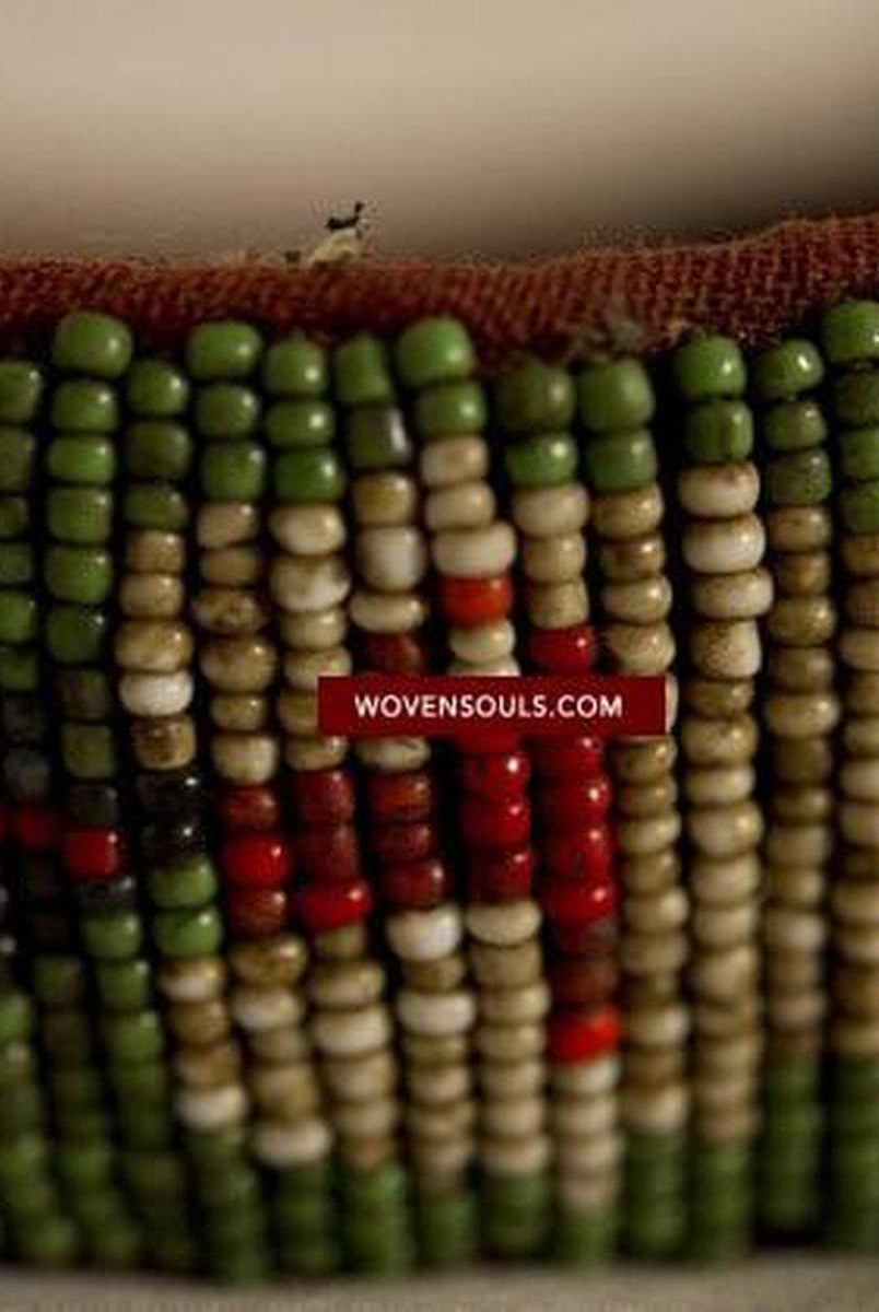 204 Paire de bandeaux antiques en perles Dayak Bornéo-WOVENSOULS-Antique-Vintage-Textiles-Art-Décor
