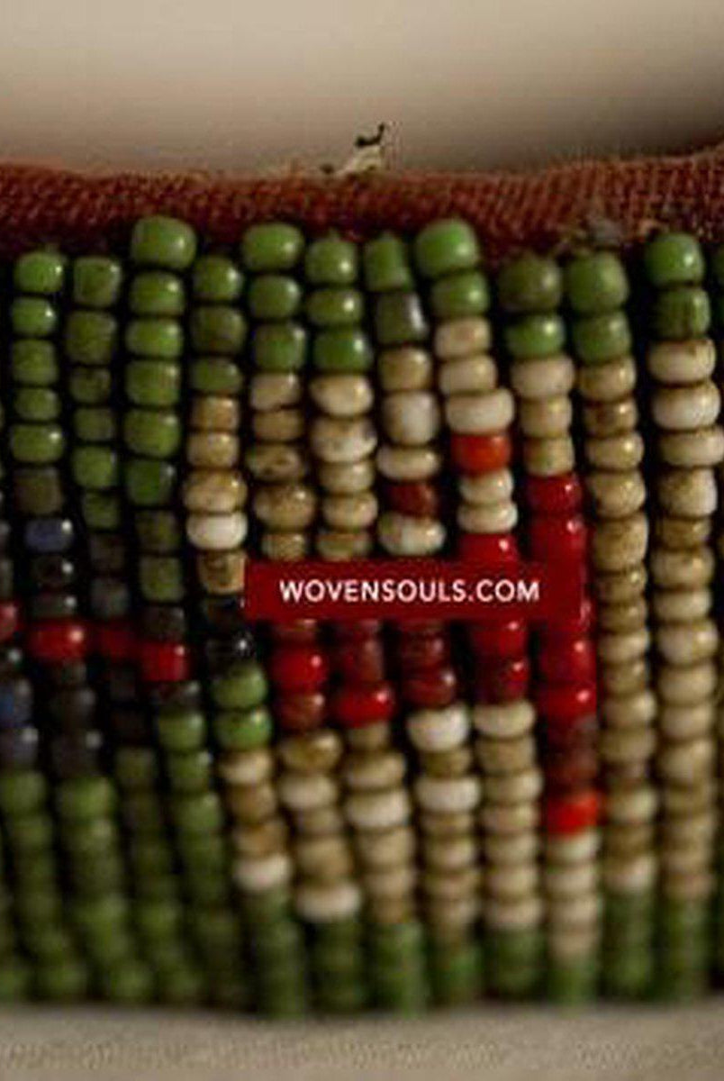 204 Paire de bandeaux antiques en perles Dayak Bornéo-WOVENSOULS-Antique-Vintage-Textiles-Art-Décor