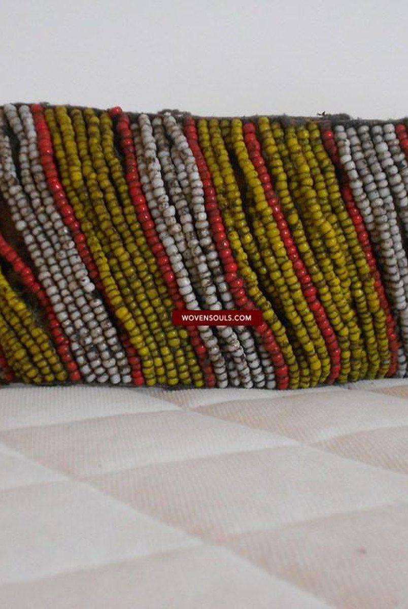 204 Paire de bandeaux antiques en perles Dayak Bornéo-WOVENSOULS-Antique-Vintage-Textiles-Art-Décor