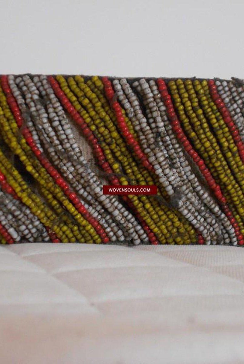 204 Paire de bandeaux antiques en perles Dayak Bornéo-WOVENSOULS-Antique-Vintage-Textiles-Art-Décor