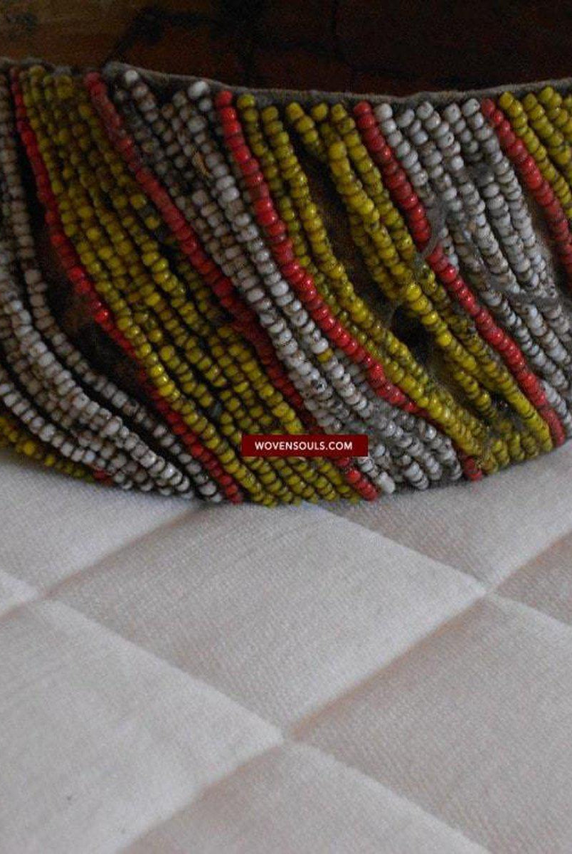 204 Paire de bandeaux antiques en perles Dayak Bornéo-WOVENSOULS-Antique-Vintage-Textiles-Art-Décor