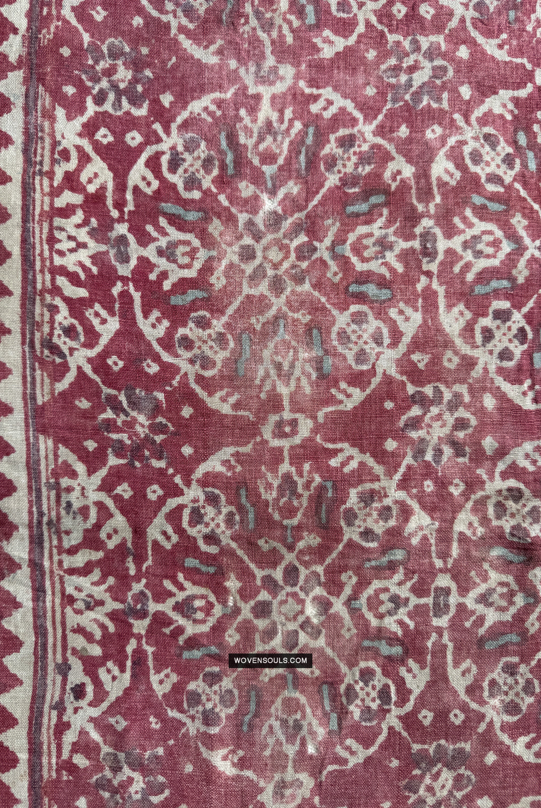 2064 Antique Indian Trade Textile Patola print Toraja Fragment-Museum-quality Decor and Ethnographic Art Gallery