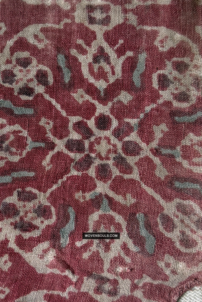 2065 Antique Indian Trade Textile Patola print Toraja Fragment-Museum-quality Decor and Ethnographic Art Gallery