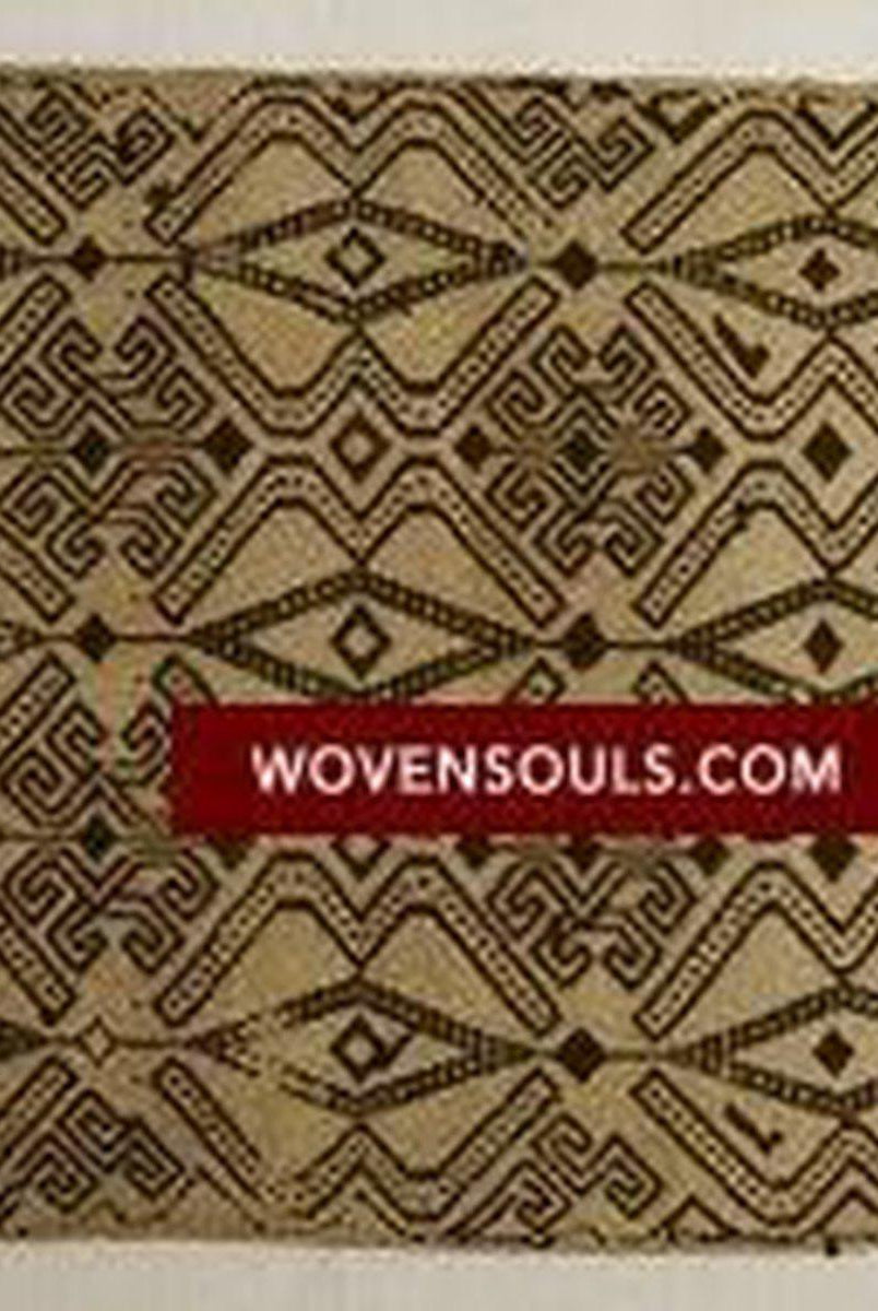 207 Tissage Pilih Semi-Antique Marron Blanc de Bornéo - VENDU-WOVENSOULS-Antique-Vintage-Textiles-Art-Décor