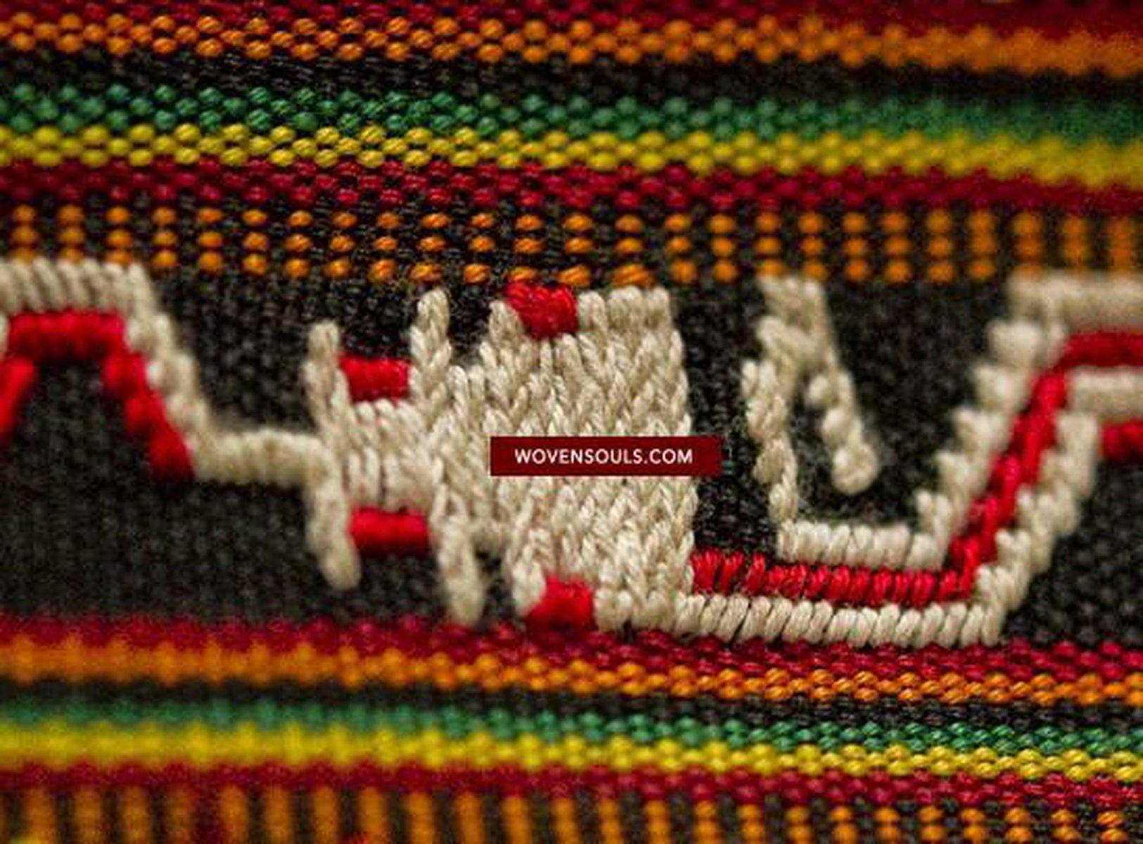 210 Rare Vintage Woven Sungit Skirt from Borneo with Human Consummation motif-WOVENSOULS-Antique-Vintage-Textiles-Art-Decor