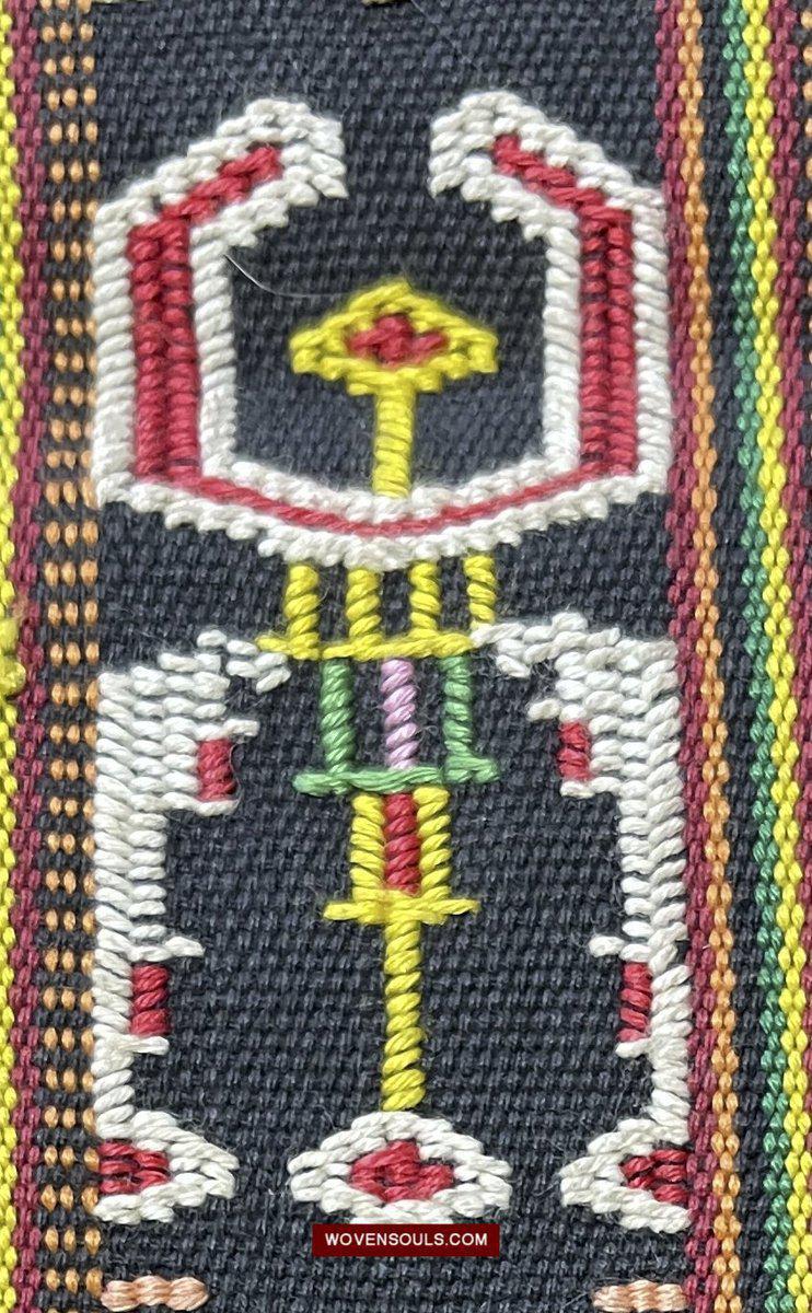 210 Rare Vintage Woven Sungit Skirt from Borneo with Human Consummation motif-WOVENSOULS-Antique-Vintage-Textiles-Art-Decor
