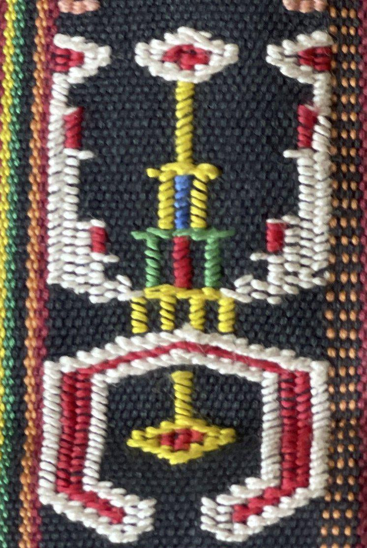 210 Rare jupe Sungit tissée vintage de Bornéo avec motif de consommation humaine-WOVENSOULS-Antique-Vintage-Textiles-Art-Décor