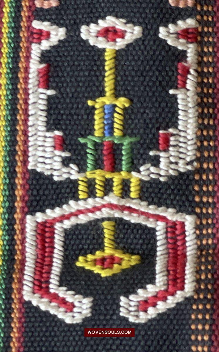 210 Rare Vintage Woven Sungit Skirt from Borneo with Human Consummation motif-WOVENSOULS-Antique-Vintage-Textiles-Art-Decor