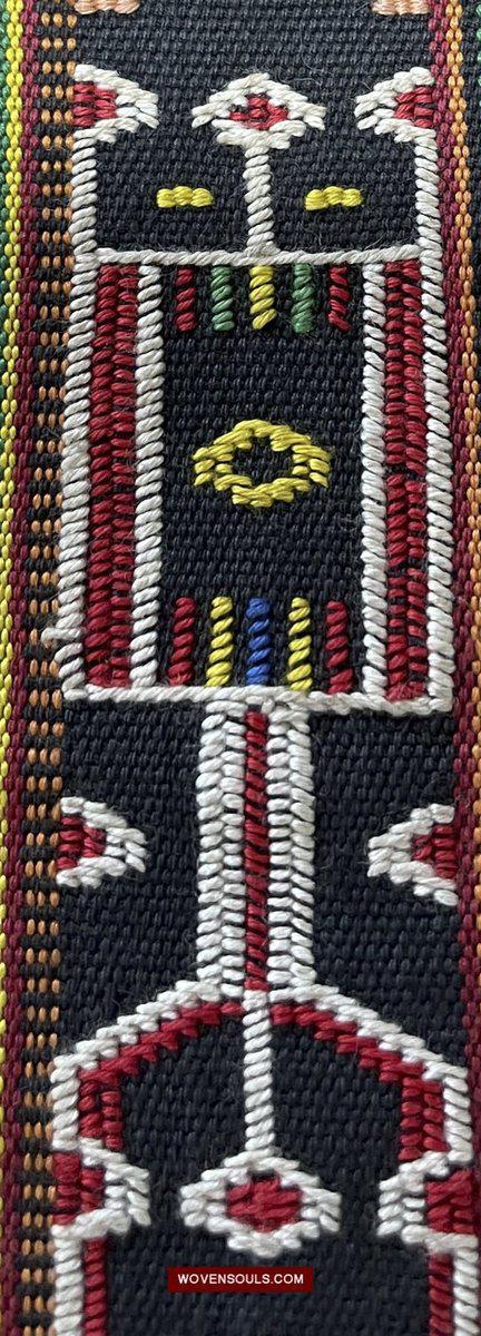 210 Rare Vintage Woven Sungit Skirt from Borneo with Human Consummation motif-WOVENSOULS-Antique-Vintage-Textiles-Art-Decor