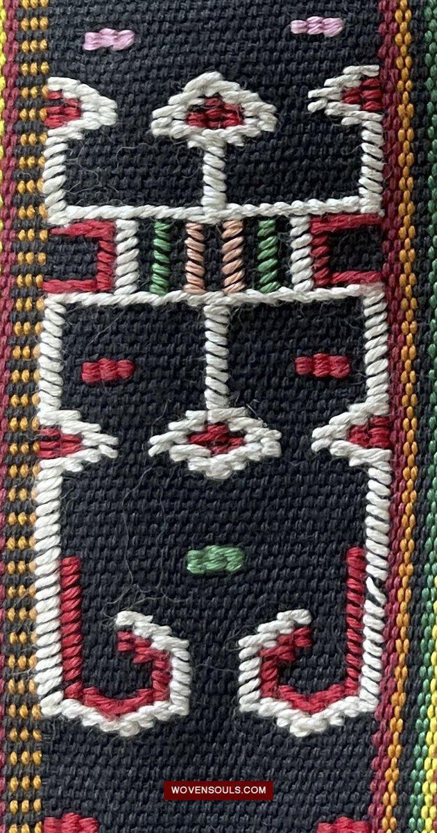 210 Rare Vintage Woven Sungit Skirt from Borneo with Human Consummation motif-WOVENSOULS-Antique-Vintage-Textiles-Art-Decor