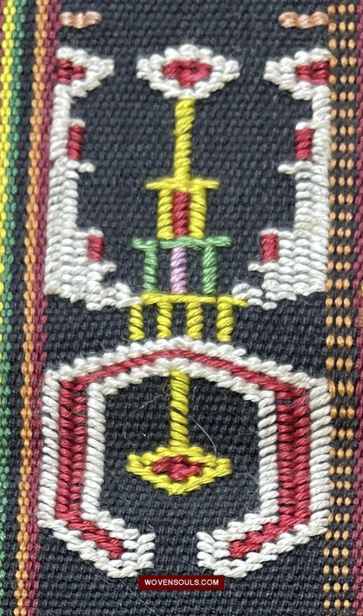 210 Rare Vintage Woven Sungit Skirt from Borneo with Human Consummation motif-WOVENSOULS-Antique-Vintage-Textiles-Art-Decor