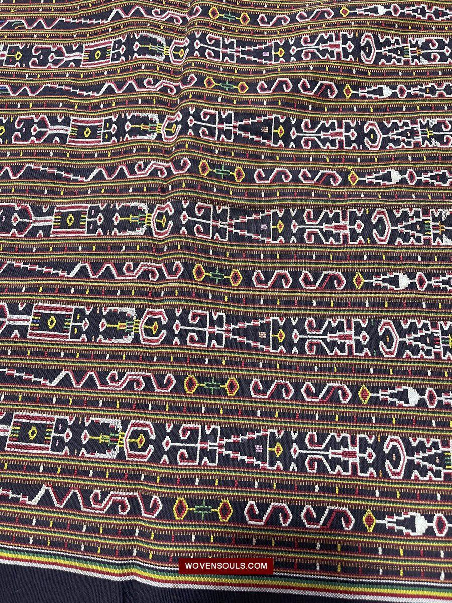 210 Rare Vintage Woven Sungit Skirt from Borneo with Human Consummation motif-WOVENSOULS-Antique-Vintage-Textiles-Art-Decor