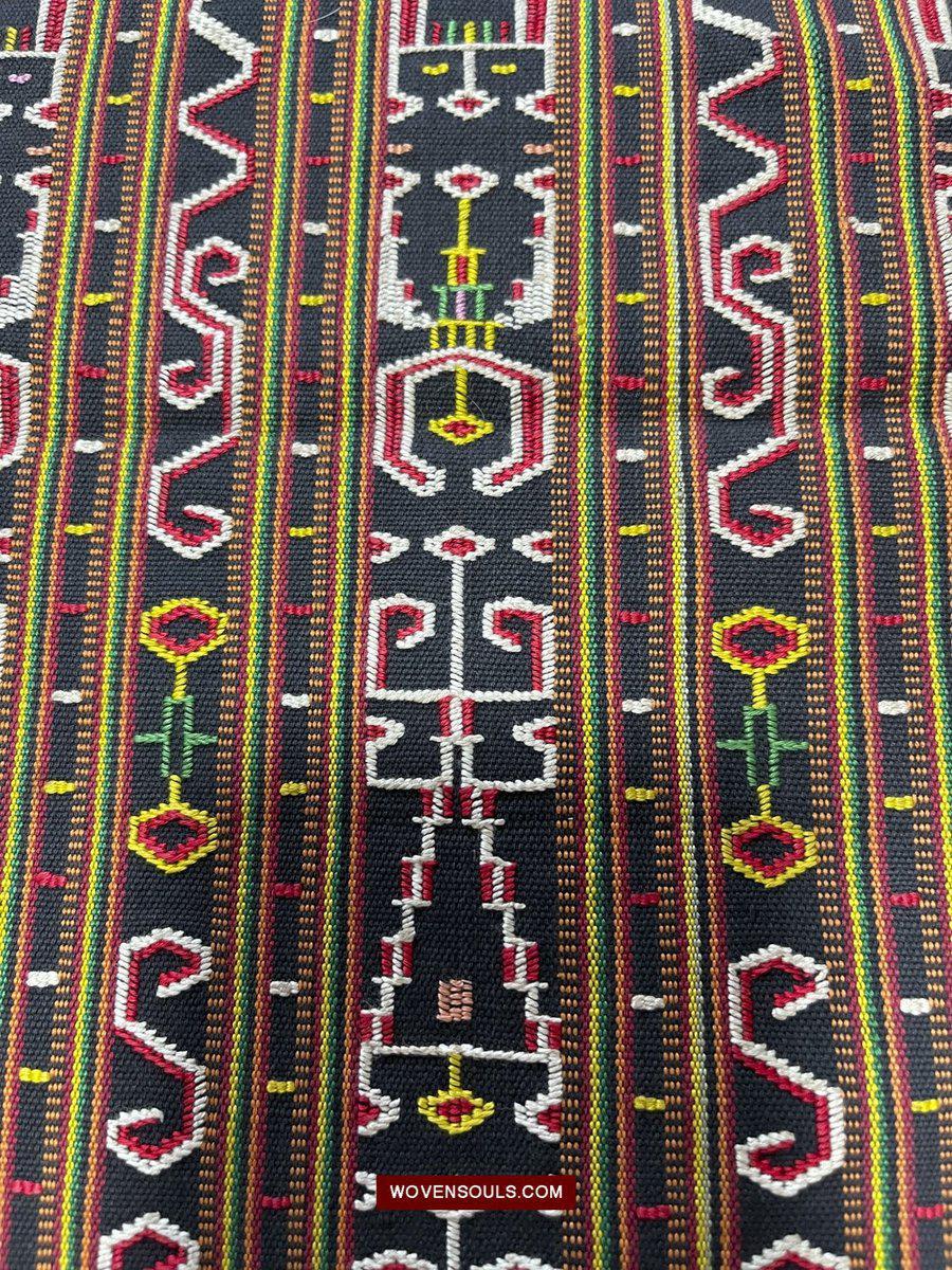 210 Rare Vintage Woven Sungit Skirt from Borneo with Human Consummation motif-WOVENSOULS-Antique-Vintage-Textiles-Art-Decor