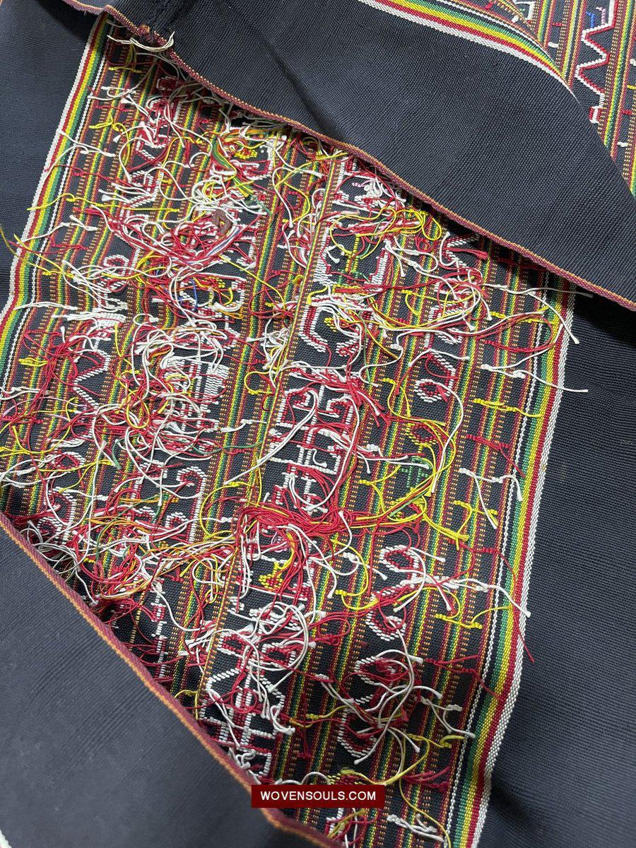 210 Rare Vintage Woven Sungit Skirt from Borneo with Human Consummation motif-WOVENSOULS-Antique-Vintage-Textiles-Art-Decor