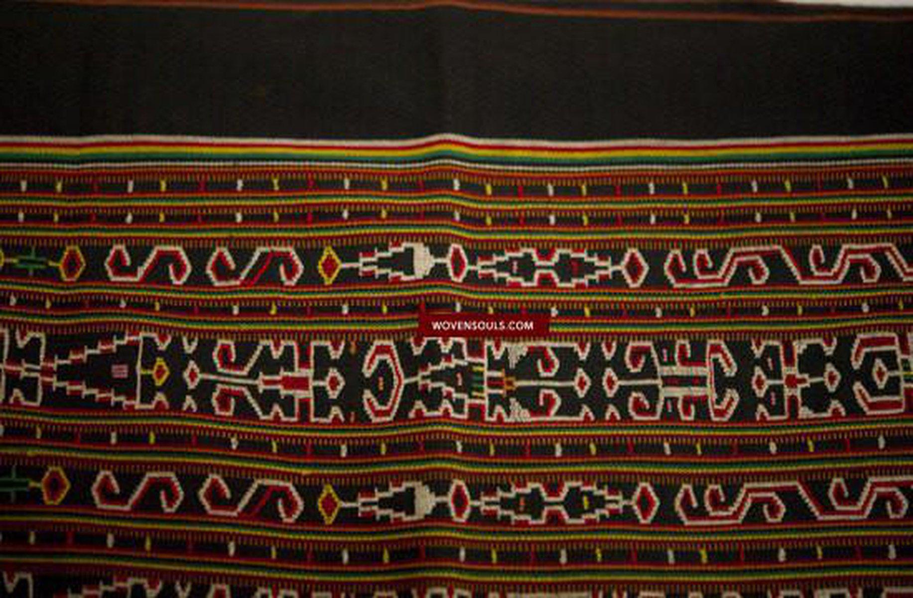 210 Rare Vintage Woven Sungit Skirt from Borneo with Human Consummation motif-WOVENSOULS-Antique-Vintage-Textiles-Art-Decor
