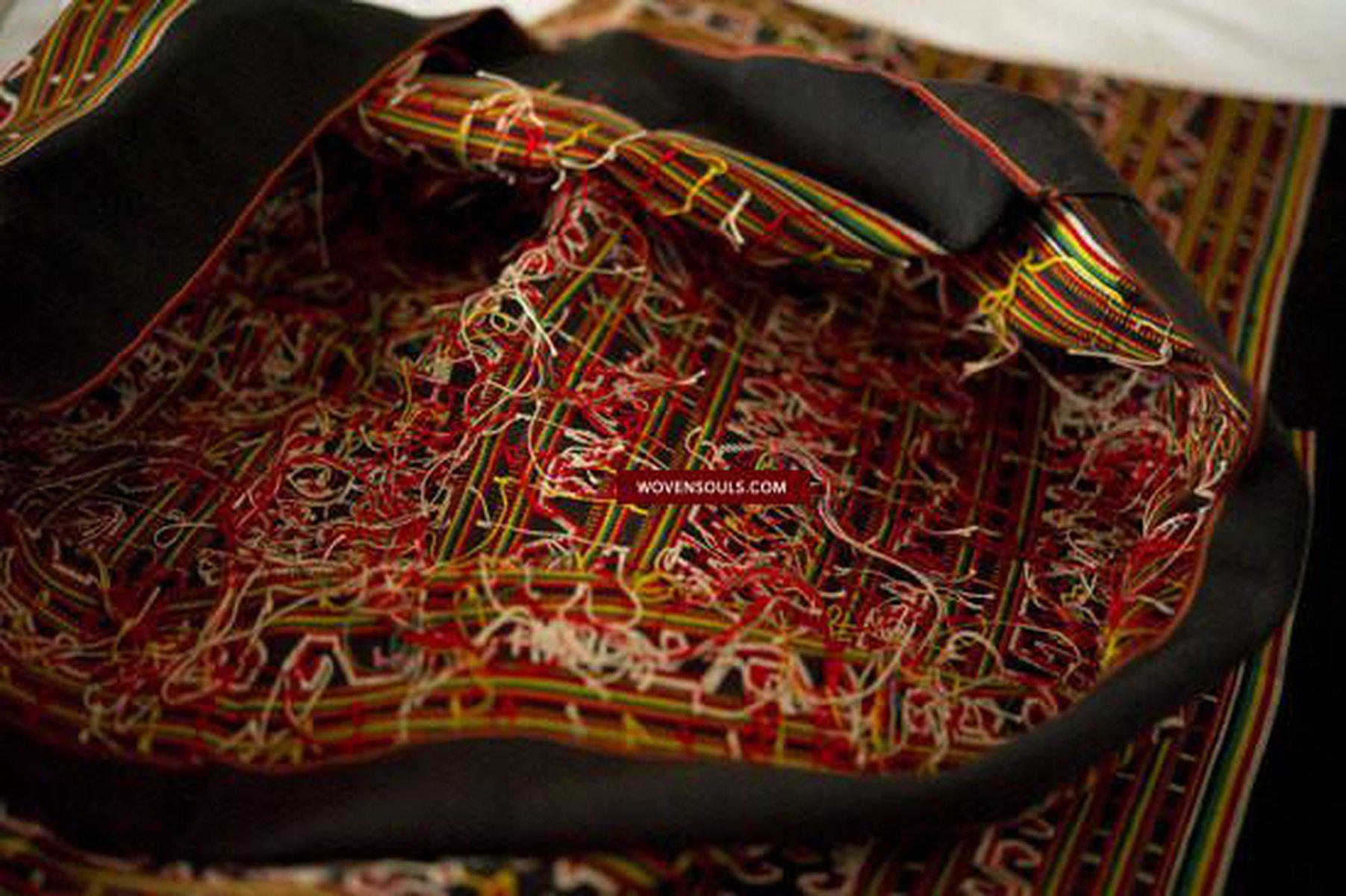 210 Rare Vintage Woven Sungit Skirt from Borneo with Human Consummation motif-WOVENSOULS-Antique-Vintage-Textiles-Art-Decor