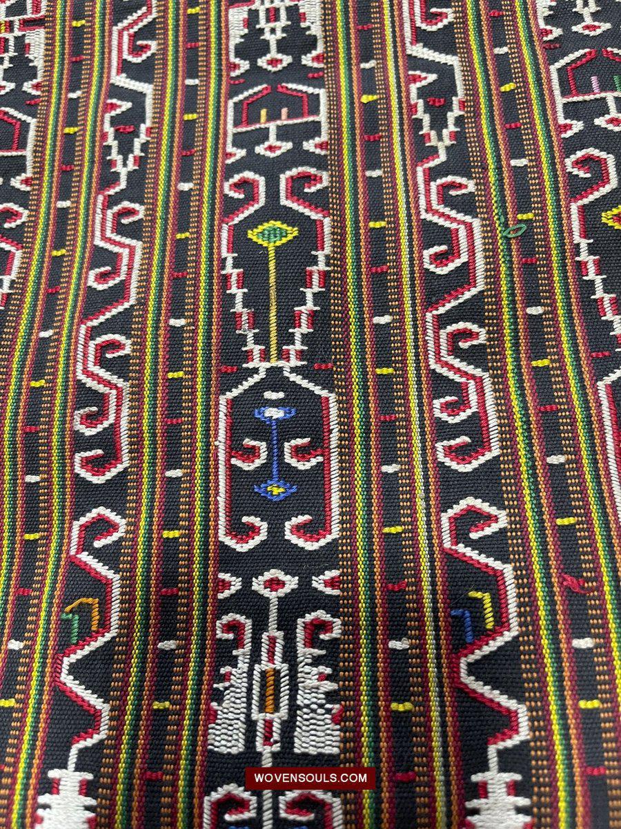 210 Rare Vintage Woven Sungit Skirt from Borneo with Human Consummation motif-WOVENSOULS-Antique-Vintage-Textiles-Art-Decor