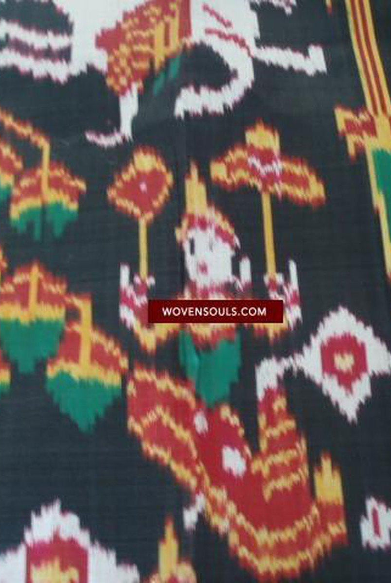 219 Pidan Pedan Seide Ikat buddhistische Wandbehang Textilkunst-WOVENSOULS-Antike-Vintage-Textilien-Kunst-Dekor