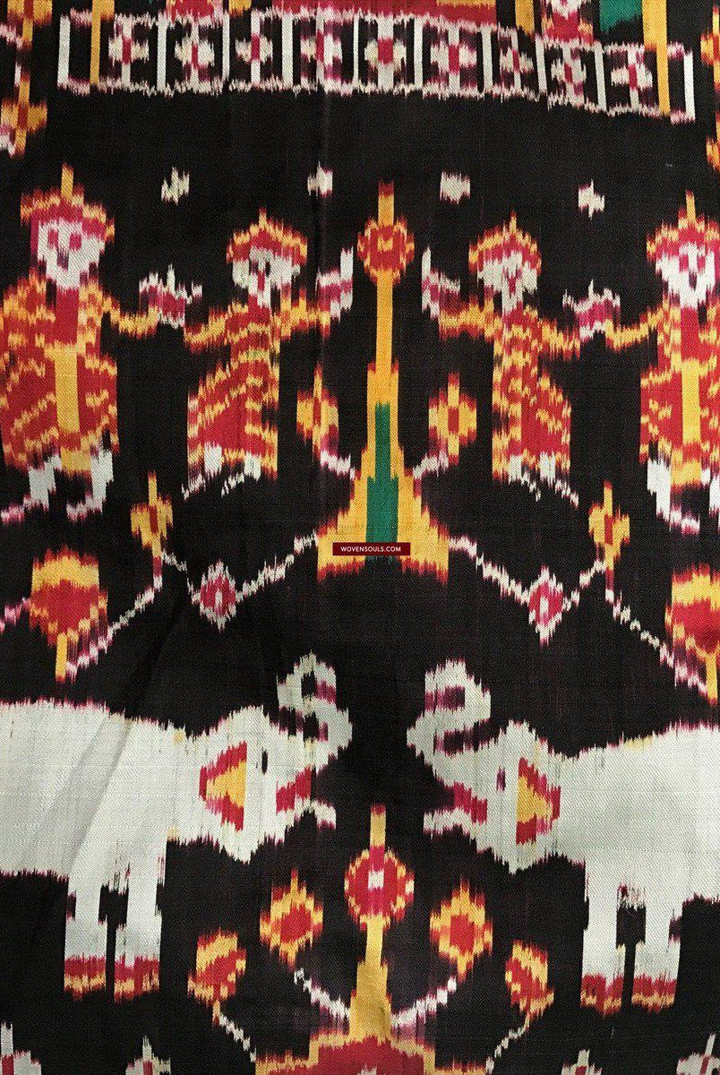 219 Pidan Pedan Seide Ikat buddhistische Wandbehang Textilkunst-WOVENSOULS-Antike-Vintage-Textilien-Kunst-Dekor