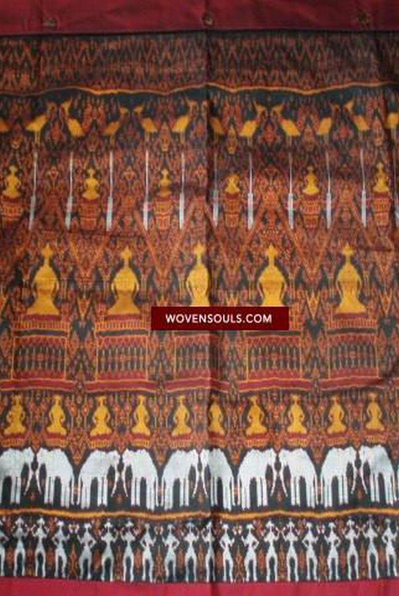221 / 841 VERKAUFT Ein buddhistischer Pidan-Pedan-Seiden-Ikat-Weber aus Kambodscha-WOVENSOULS-Antike-Vintage-Textilien-Kunst-Dekor