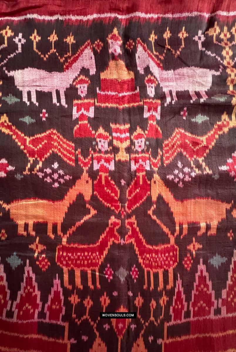 222 Seiden-Pidan-Pedan-Ikat-buddhistische figurative Textilkunst aus Kambodscha