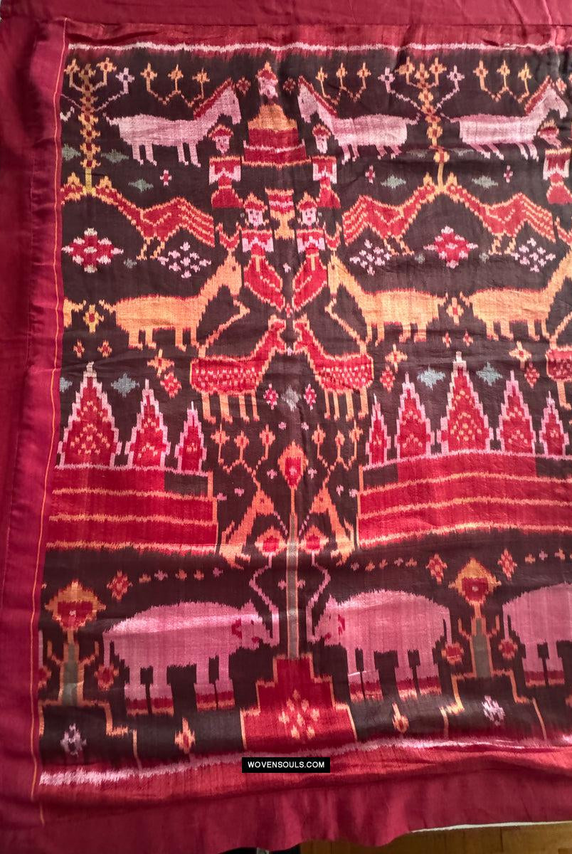 222 Seiden-Pidan-Pedan-Ikat-buddhistische figurative Textilkunst aus Kambodscha