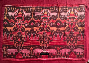 222 Silk Pidan Pedan Ikat Buddhist Figurative Textile Art from Cambodia