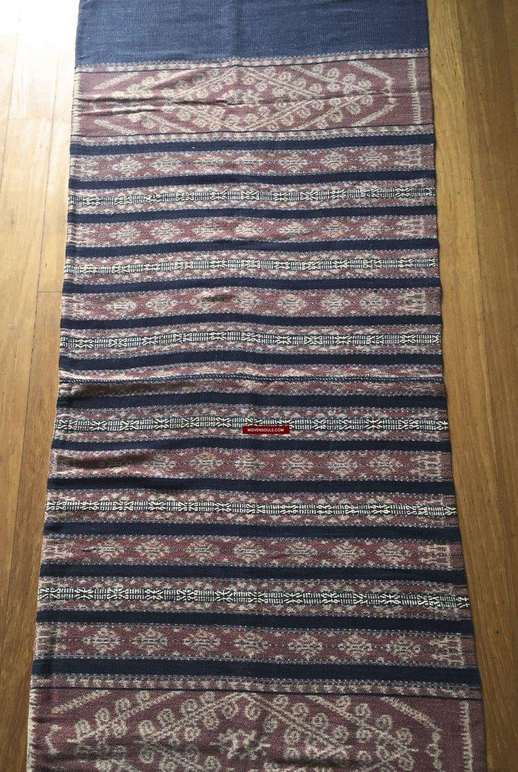 224 VERKAUFT Antiker Ikat-Sarong mit Indigo von Sawu-WOVENSOULS-Antike-Vintage-Textilien-Kunst-Dekor