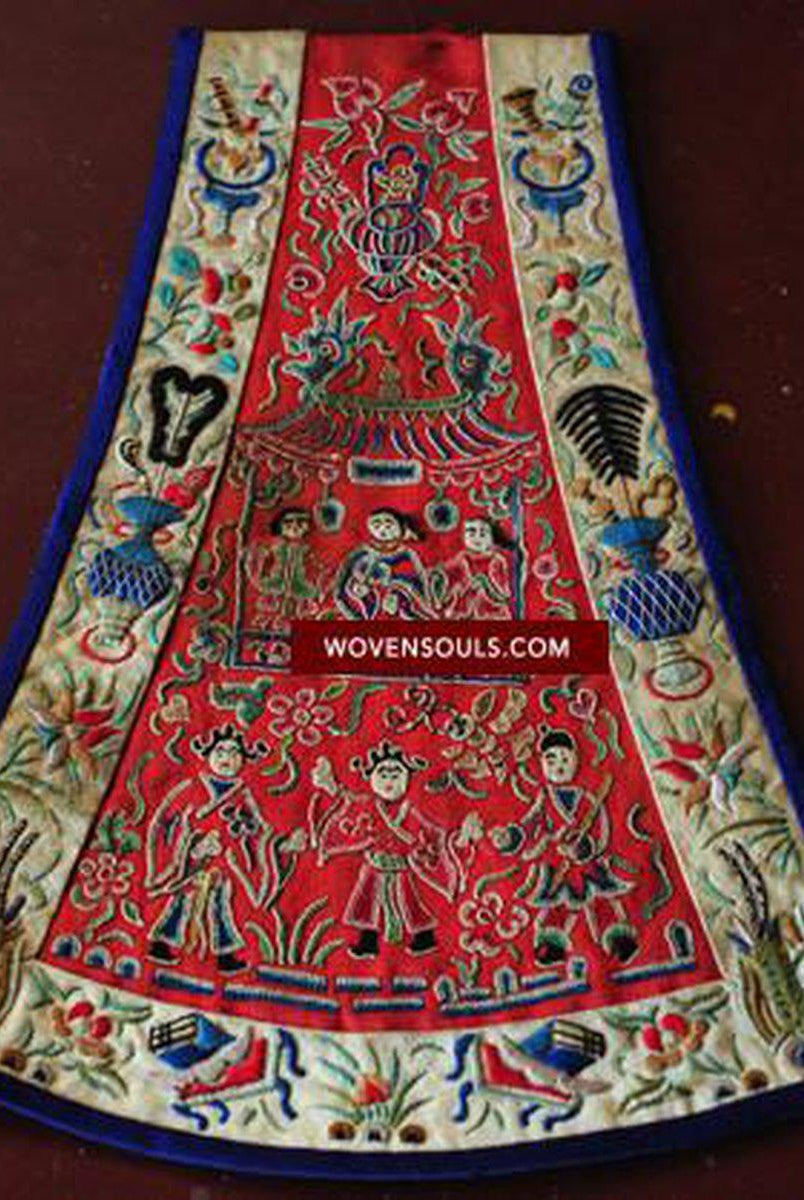 225 Antique Cap Panel from China-WOVENSOULS-Antique-Vintage-Textiles-Art-Decor